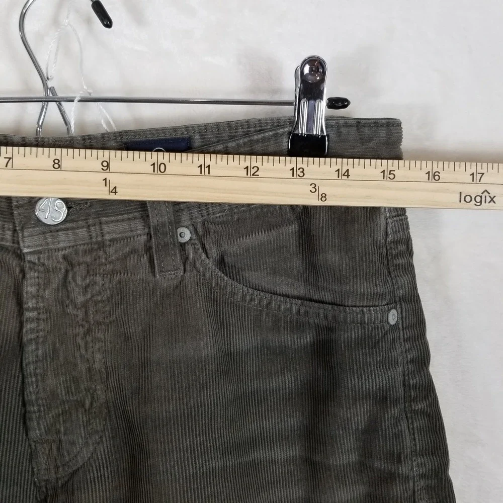 AG Adriano Goldschmied The Graduate Corduroy Pants 29 Olive Grey 1174FVC-HIW-BUN
